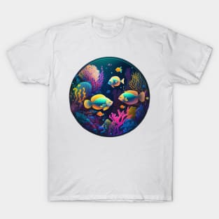 Tropical Fish in 16 bit Reef Underwater T-Shirt